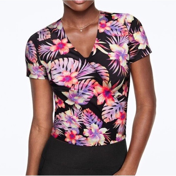 Victoria’s Secret Pink wrap top Blouse Black women M Hawaiian beach vacation - Picture 1 of 8